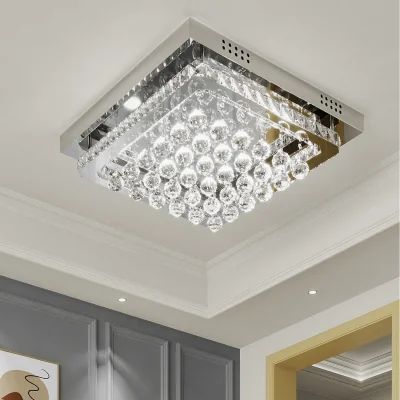 The Range Luxury Crystal LED Flush Mounted Ceiling Light - White