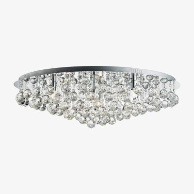 The Range Hanna 8 Light Round Ceiling Semi Flush Light Chrome with Crystal Balls, G9 - Chrome