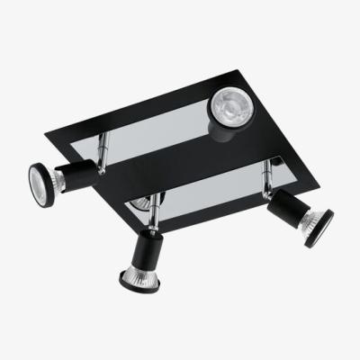 The Range EGLO SARRIA 4-Spotlight Black Chrome Ceiling Light - Black