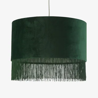 The Range Velvet Fringe Shade - Green