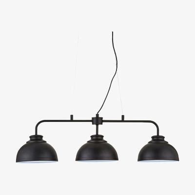 The Range Brooklyn 3 Light Industrial Pendant Bar - Matte Black
