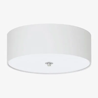 The Range Pasteri White Fabric Flush Ceiling Light - White / 3
