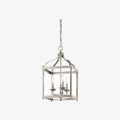 The Range Larkin 3 Light Medium Ceiling Pendant Brushed Nickel, E14 - Brushed Nickel