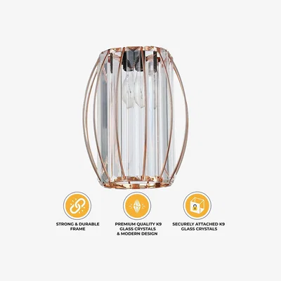 The Range Cylinder Shape K9 Crystals Light Shade - Gold