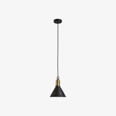 The Range Contemporary Matt Black And Brushed Brass Funnel Ceiling Pendant Light Fitting - Black