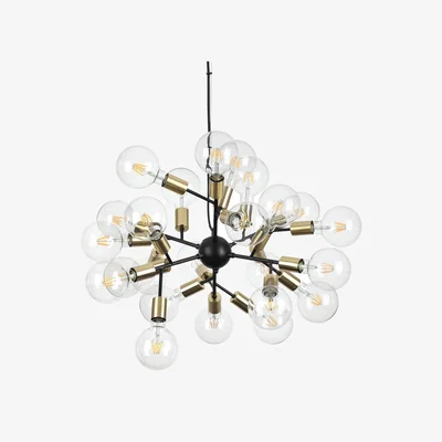 The Range Spark Indoor Multi Arm Ceiling Pendant Lamp 24 Lights - Black