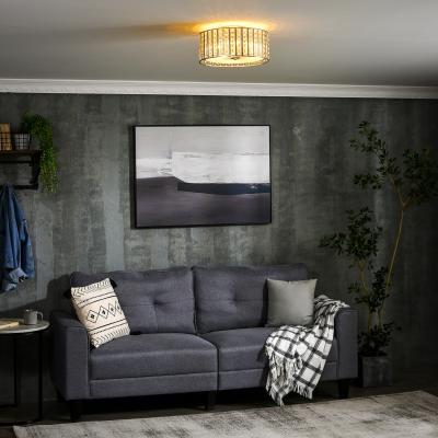The Range Crystal Chandelier Round Ceiling Light for Living Room Bedroom Hallway - Silver