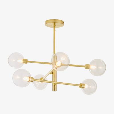 The Range Supa 6 Light Stick Semi Flush Ceiling Light - Satin Brass