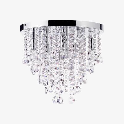 The Range Montego Crystal Effect Semi Flush Ceiling Light - Chrome / 35cm