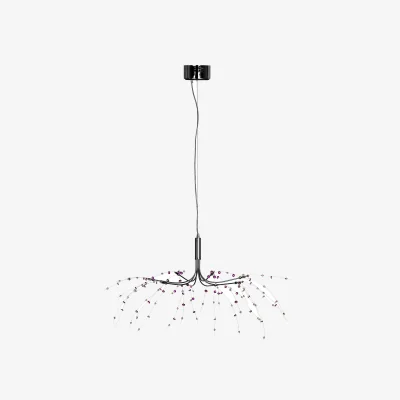 The Range Xavia Purple and Clear 8 Light Ceiling Light - Purple