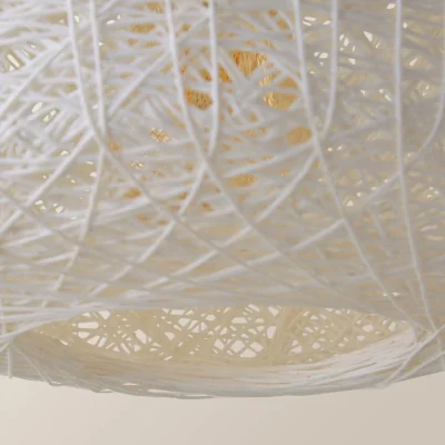 The Range Bjorn White Lattice Wicker Rattan Ceiling Pendant Light Shade - White