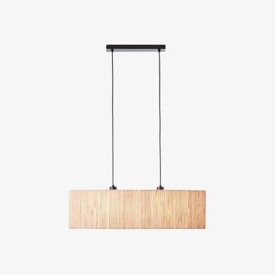 The Range Longshore Bar Pendant Ceiling Lamp, Natural Seagrass, Matt Black - Matt Black