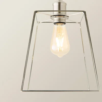 The Range Susie Brushed Chrome Adjustable Drop Ceiling Light Glass Shade - Brushed Chrome