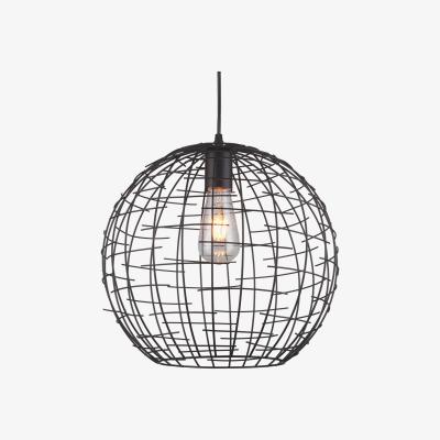 The Range CGC EDWARD Black Industrial Cage Ceiling Pendant Light Fitting - black