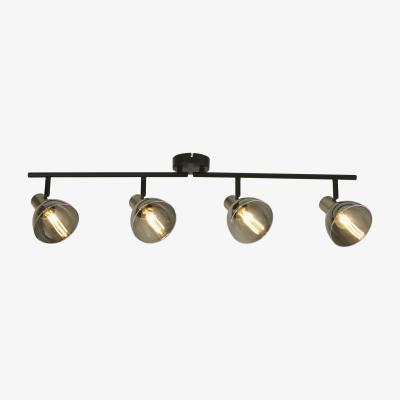The Range Satin Nickel and Black 4 Light Bar - Black