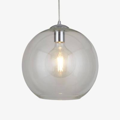 The Range Balls 1 Light Dome Ceiling Pendant Chrome, Clear Glass, E27 - Chrome / 30cm