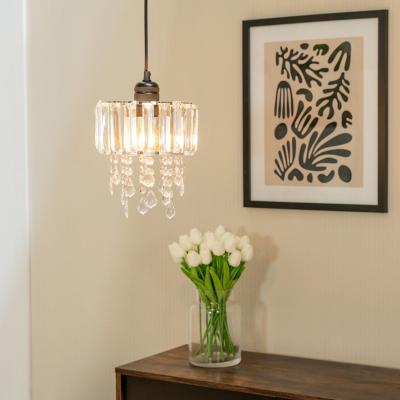 The Range Mabel Clear Acrylic Jewel Droplet Drum Ceiling Light Shade and LED Bulb - White