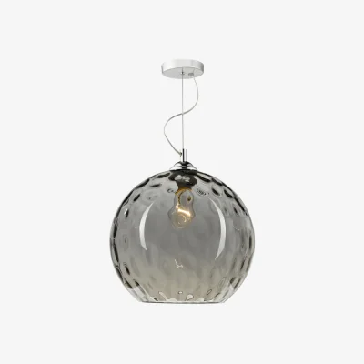The Range Aulax Smoked Glass Dimpled Globe Pendant