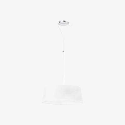 The Range Hotel 3 Light Ceiling Pendant Chrome, White with Shade, E27 - Chrome