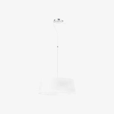The Range Hotel 3 Light Ceiling Pendant Chrome, White with Shade, E27 - Chrome