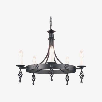 The Range Belfry 5 Light Chandelier Black Finish, E14 - Black