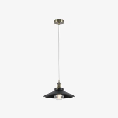 The Range Marlin 1 Light Dome Ceiling Pendant with Shade - Black
