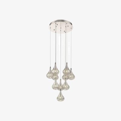 The Range Spring 10 Light Ceiling Pendant Chrome Glass Ten, G4 Bulb - Chrome