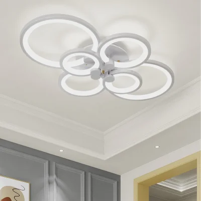 The Range Nordic Design Circular LED Semi Flush Mount Ceiling Light - White