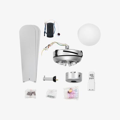 The Range 42" Silver Reversible Blade Ceiling Fan With Frosted Shade And Remote Control - Silver
