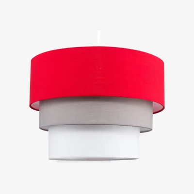 The Range Aztec 3 Tier Fabric Ceiling Light Shade and Bulb - Red