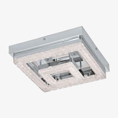 The Range Fradelo Square Chrome and Crystal Ceiling Light - Grey / 26cm