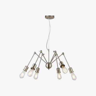 The Range 6 Light Satin Silver Ceiling Light  - Silver