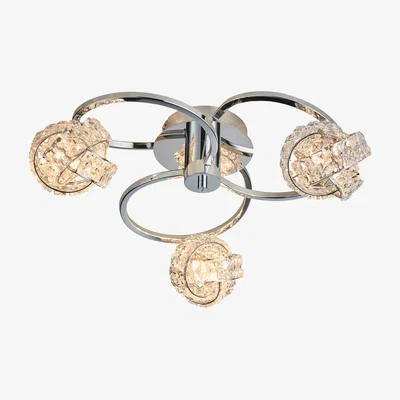 The Range Talia 3 Light Semi flush Chrome, Crystal (K5) Glass, G9 - Clear Crystal (K5) Glass