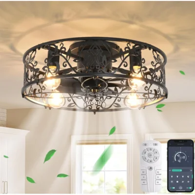 The Range Ceiling Light Fan Black - Black