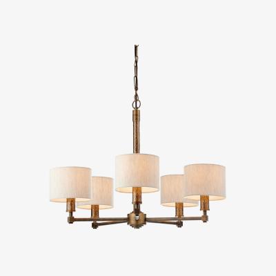 The Range Indara 5 Light Multi Arm Pendant Aged Bronze, Aged Hammered Bronze Plate, E14 - Aged Hammered Bronze Plate