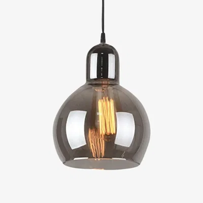 The Range Modern Glass Ceiling Light Pendant Shade - Smoked
