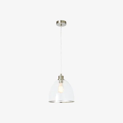 The Range Anwar 1 Light Pendant Ceiling Light - Satin Nickel