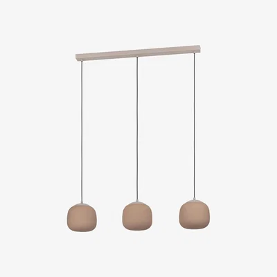 The Range EGLO Cominio Two Toned Satin Glass 3-Light Pendant - Taupe