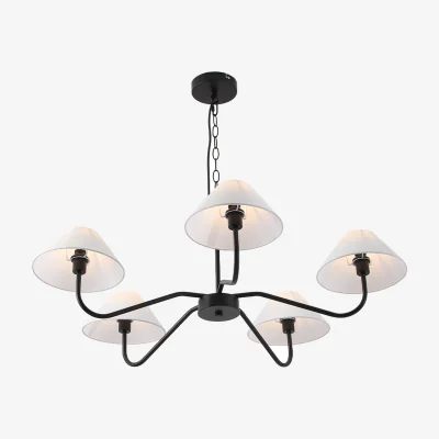 The Range Modern 5-Head Pendant Light Chandelier - Black and White