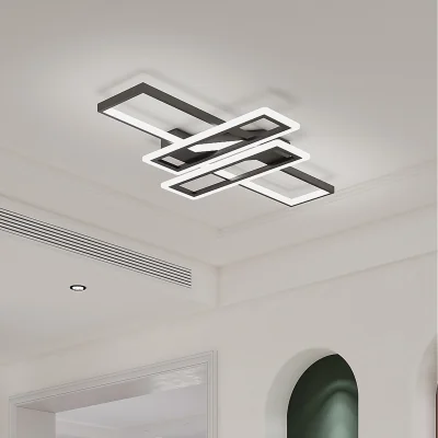 The Range Geometric Black Frame LED Ceiling Light - Black