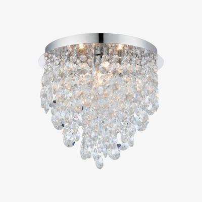 The Range Kristen 3 Light Bathroom Flush Ceiling Light Chrome, Crystal Detail IP44, G9 - Chrome