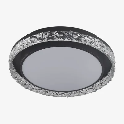 The Range Delicate Diamond Cut Surface Flush Mount LED Ceiling Light - Black