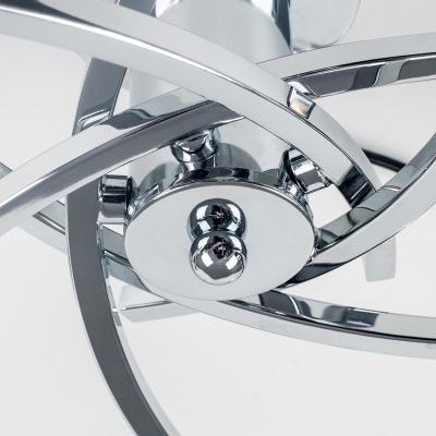 The Range 5 Way Swirl Silver Chrome Ceiling Light With Modern Glass Shades - Silver