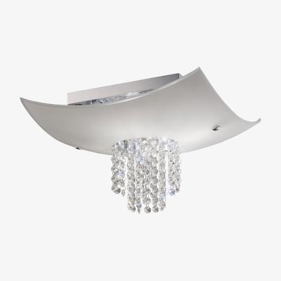 The Range Nyla Flush Ceiling 5 Light Polished Chrome, Glass, Crystal - Polished Chrome