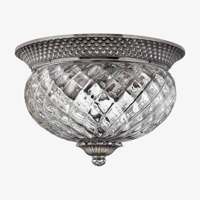 The Range Plantation 2 Light Small Semi Flush Ceiling Light Polished Antique Nickel - Polished Antique Nickel
