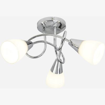 The Range 3 Light with Opal Glass Shades - Silver