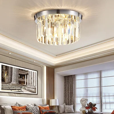 The Range Modern Crystal Mount Ceiling Light - Chrome