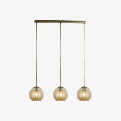 The Range 3 Light Pendant Bar Antique Brass, Amber, E27 - Antique Brass
