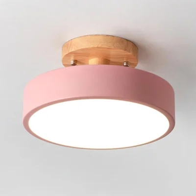 The Range Modern Semi Flush Wood LED Ceiling Lamp