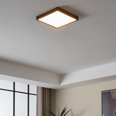 The Range Eglo Fueva-Z Square Black Metal Smart Control Colour Changing LED Ceiling Light - black
